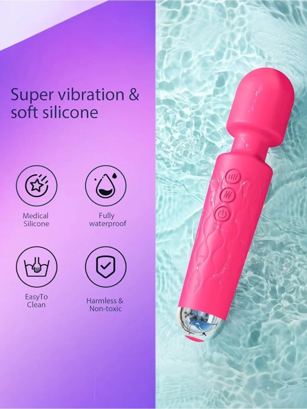 Handheld Body Massage Wand: Multi Vibration Modes & Waterproof. SEALED/NEW